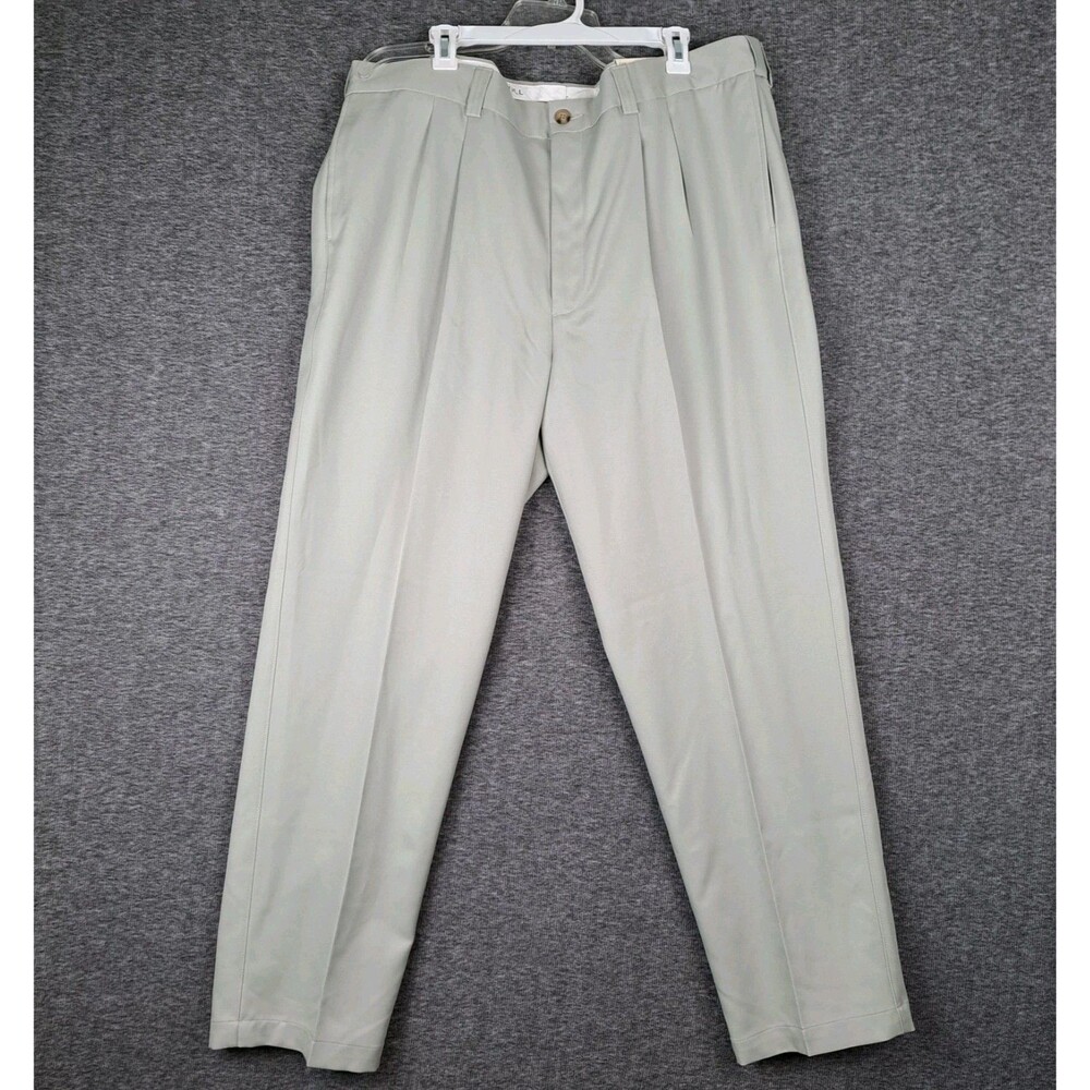 Oak Hill Dress Pants Pleated British Khaki Moisture Wicking‎ 44x31 NWT